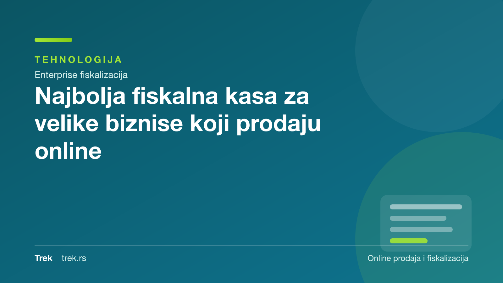 Najbolja fiskalna kasa za velike biznise koji prodaju online